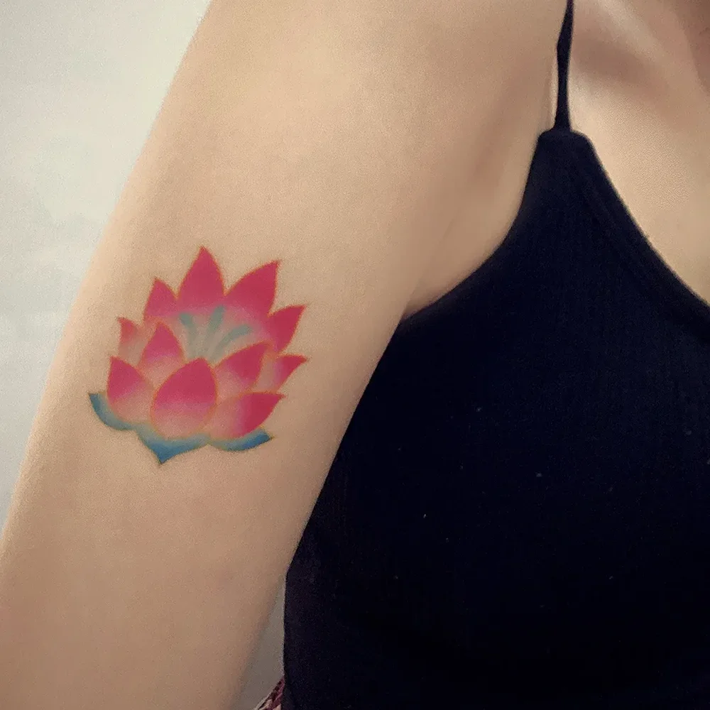 NANA Anime Oosaki Nana Cosplay Lotus Flower Waterproof Fake Tattoo Stickers Tattooing Halloween Masquerade Accessories Prop
