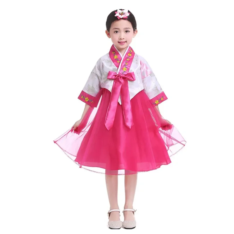 Traditional Korean Dance Stage Costumes Girls Hanbok Wedding Dress Kids Children Performance Asian Clothes Party Festival Outfit