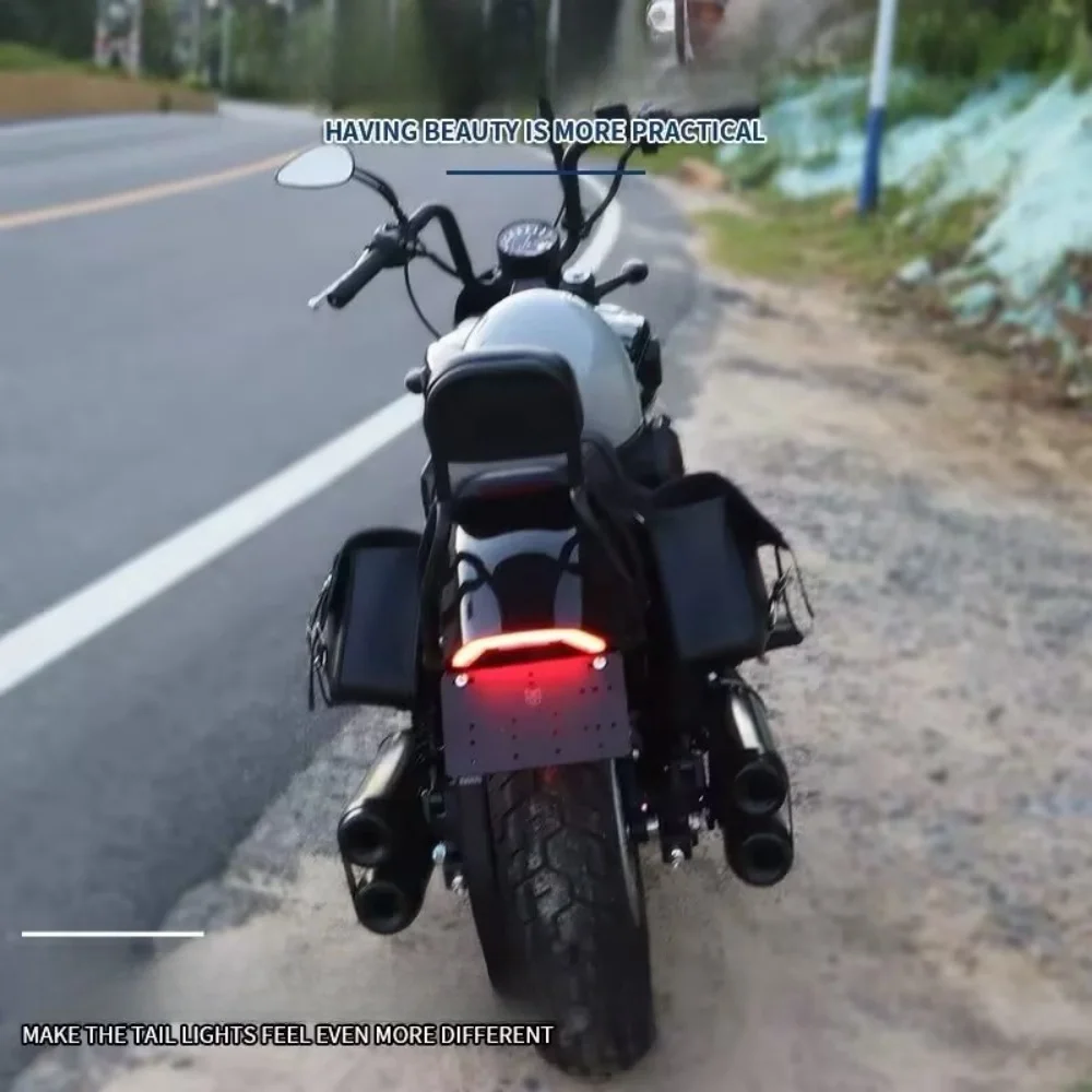 FOR BENDA Dark Flag 500 modified license plate frame modified rear tail light brake light turn signal integrated light flow