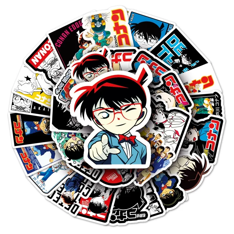 50 Stuks Detective Conan Anime Stickers Koffer Water Cup Briefpapier Mobiele Telefoon Scooter Laptop Koelkast Decoratie Stickers