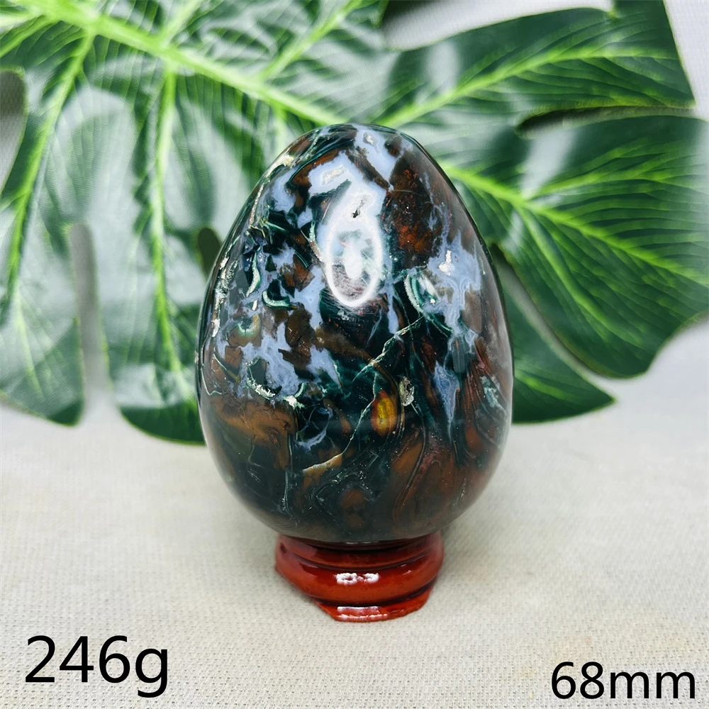 

Ancient Sea Jasper Stone Egg Natural Gemstone Home Room Decoration Gift Energy Crystal Healing Witchcraft Altar Prayer Meditatio