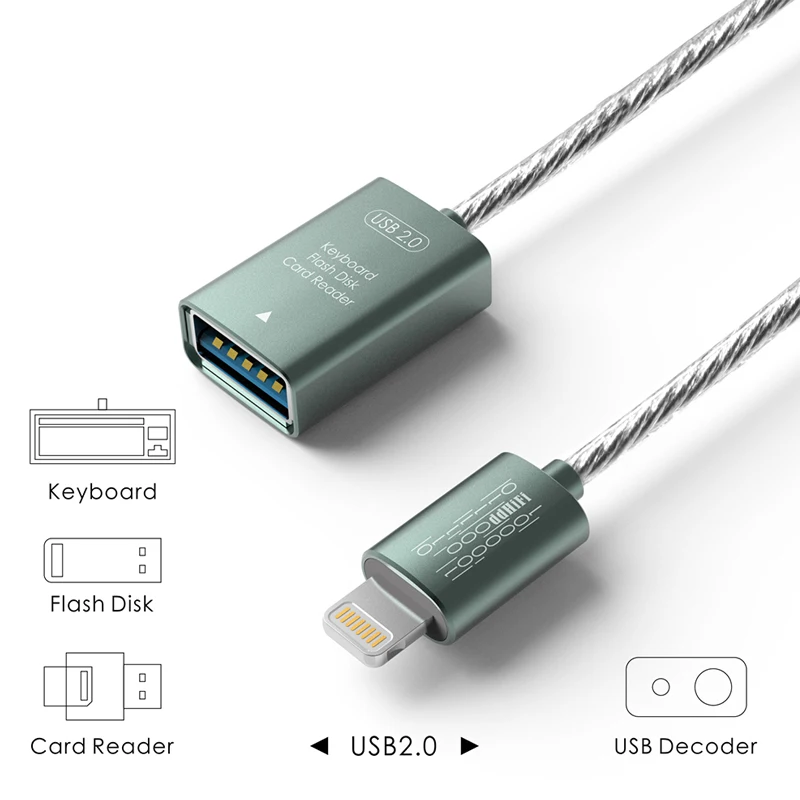 DD ddHiFi MFi06F 2.0 Light-ning to USB-A Female USB OTG Cable to Connect i0S Devices with USB-A DAC / AMP