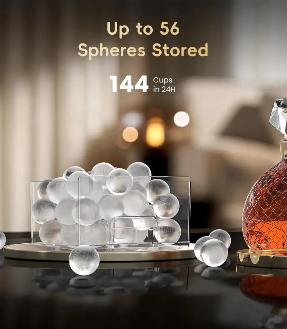 2 inches - stainless steel 4-piece sphere 144 pieces/day in 35 minutes 1.6L water tank 260W self-cleaning