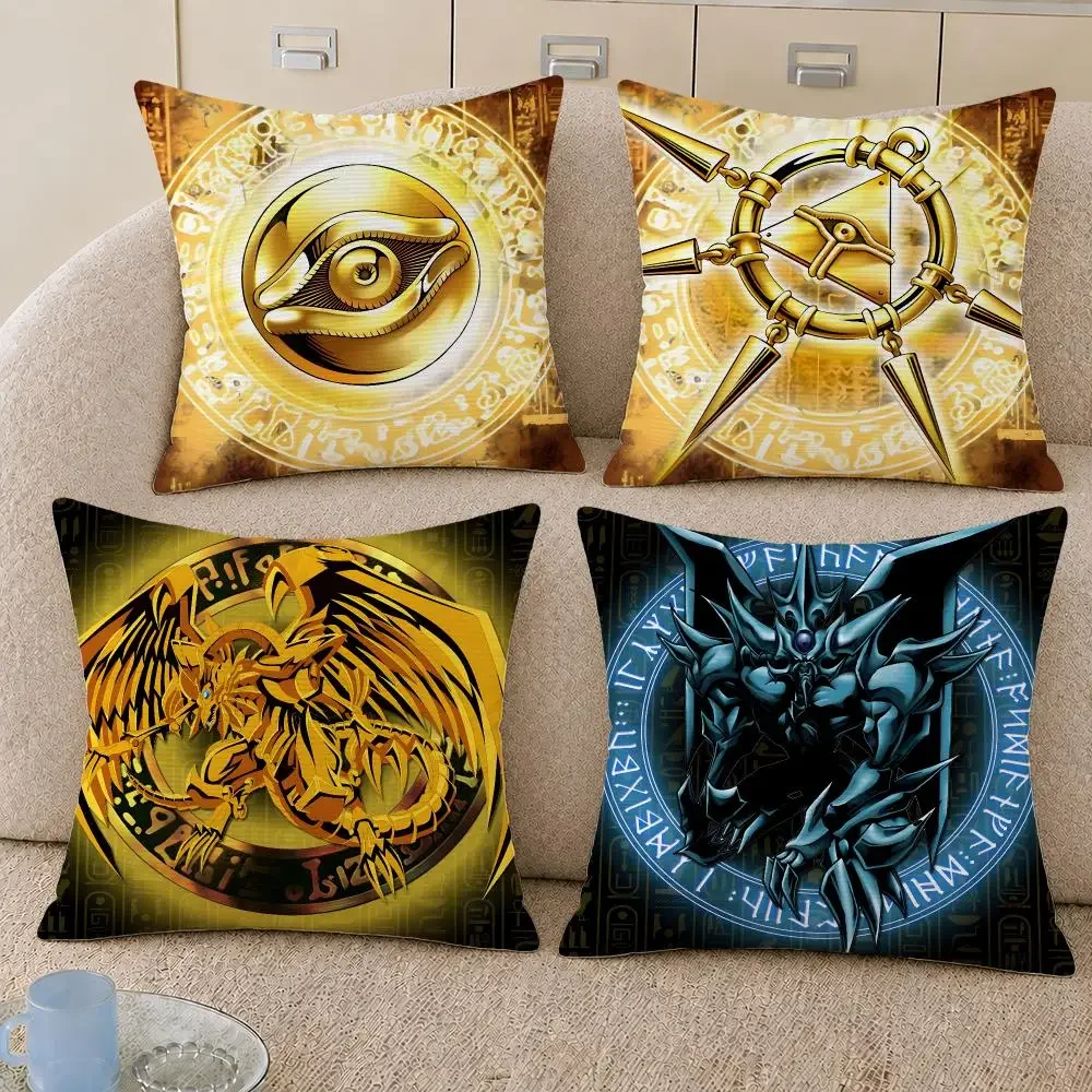 Game Yu-Gi-Oh! Egyptian God Cards Yugi Cushion Cover Decorative Pillowcase Soft Short Plush Cozy Durable Sofa Home Decor Items