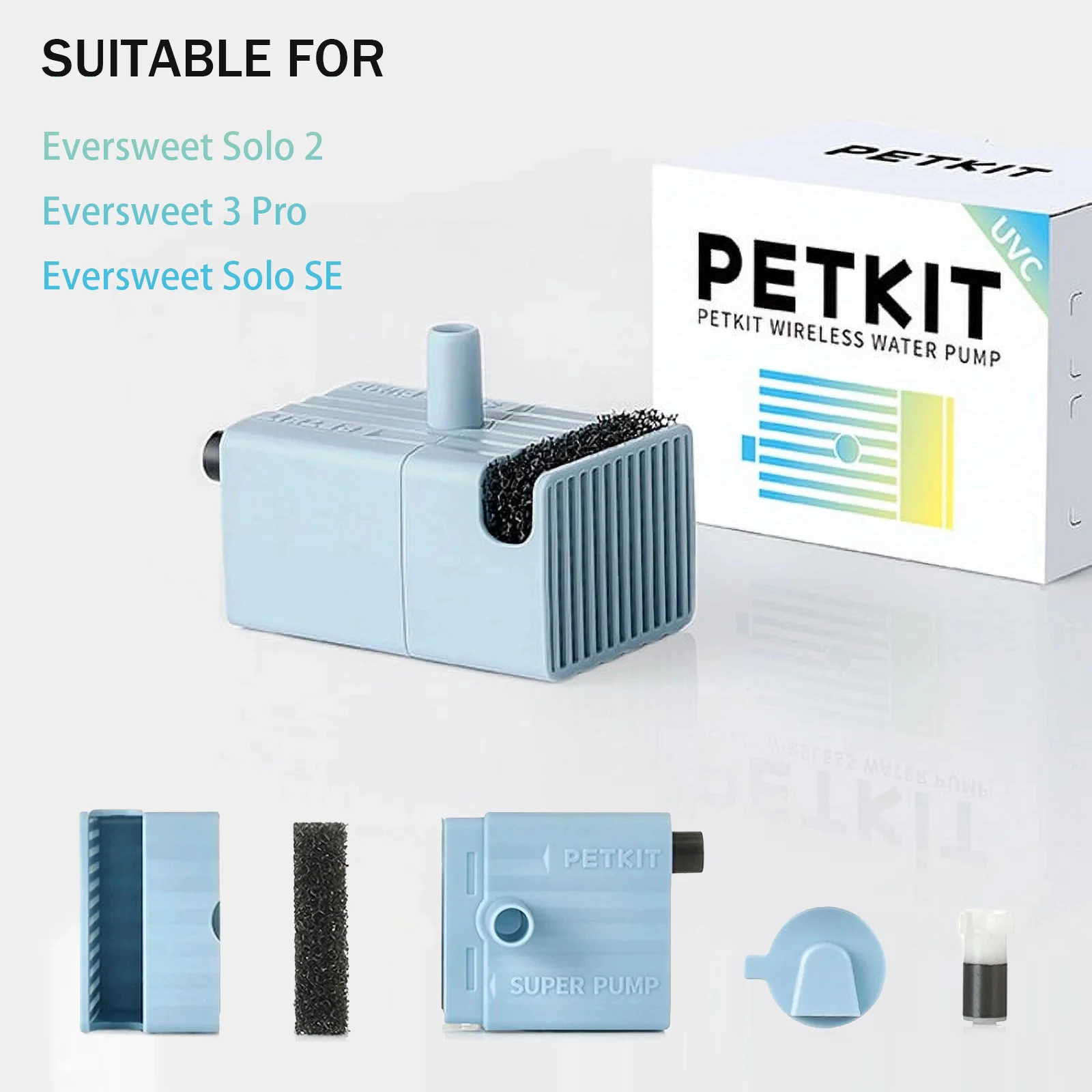 PETKIT Replaced UVC Sterilization Pump for All PETKIT Wireless Pump Water Fountains Replacement Wireless Pump for Dog Cat Watter