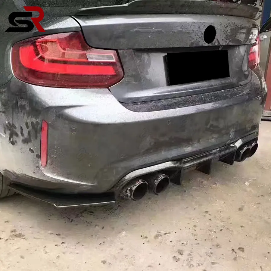 For BMW M2 F87 M2C 2014-2021 MTC Style Carbon Fiber Diffuser rear bumper Rear Lip Diffuser Back Bumper Spoiler body kit