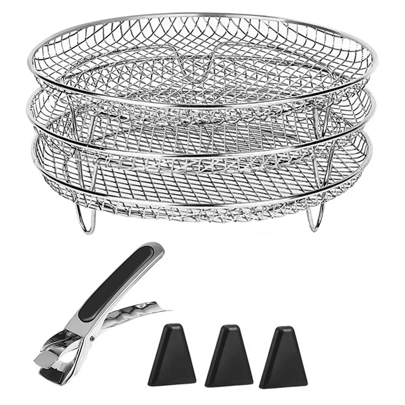 

Air Fryer Rack Steamer Roasting Rack Stackable Dehydrator Racks Air Fryer Tray For Most Air Fryer Spare Parts