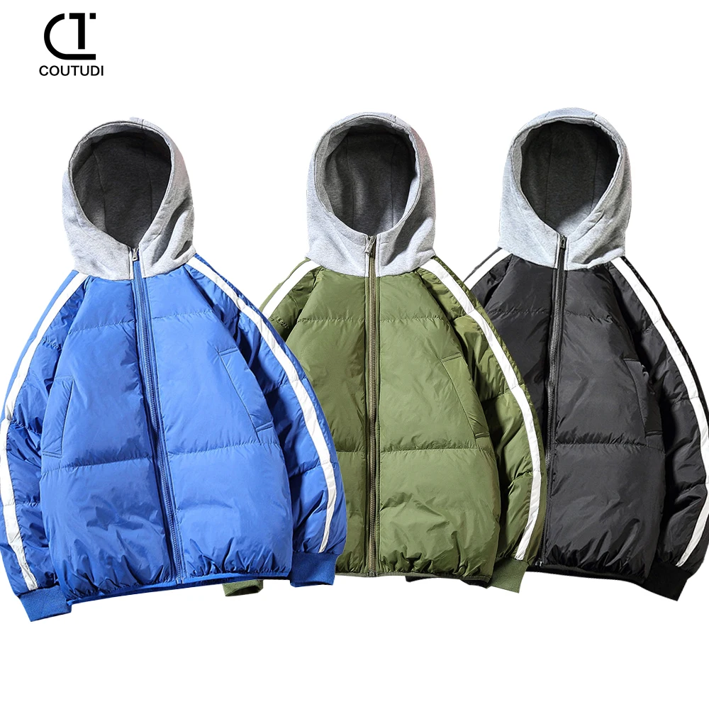 COUTUDI-Hooded Cotton Padded Parkas for Women, Warm Coats, Korean Fashion, Winter Jacket, Female Bread Clothing, Plus Size 2024