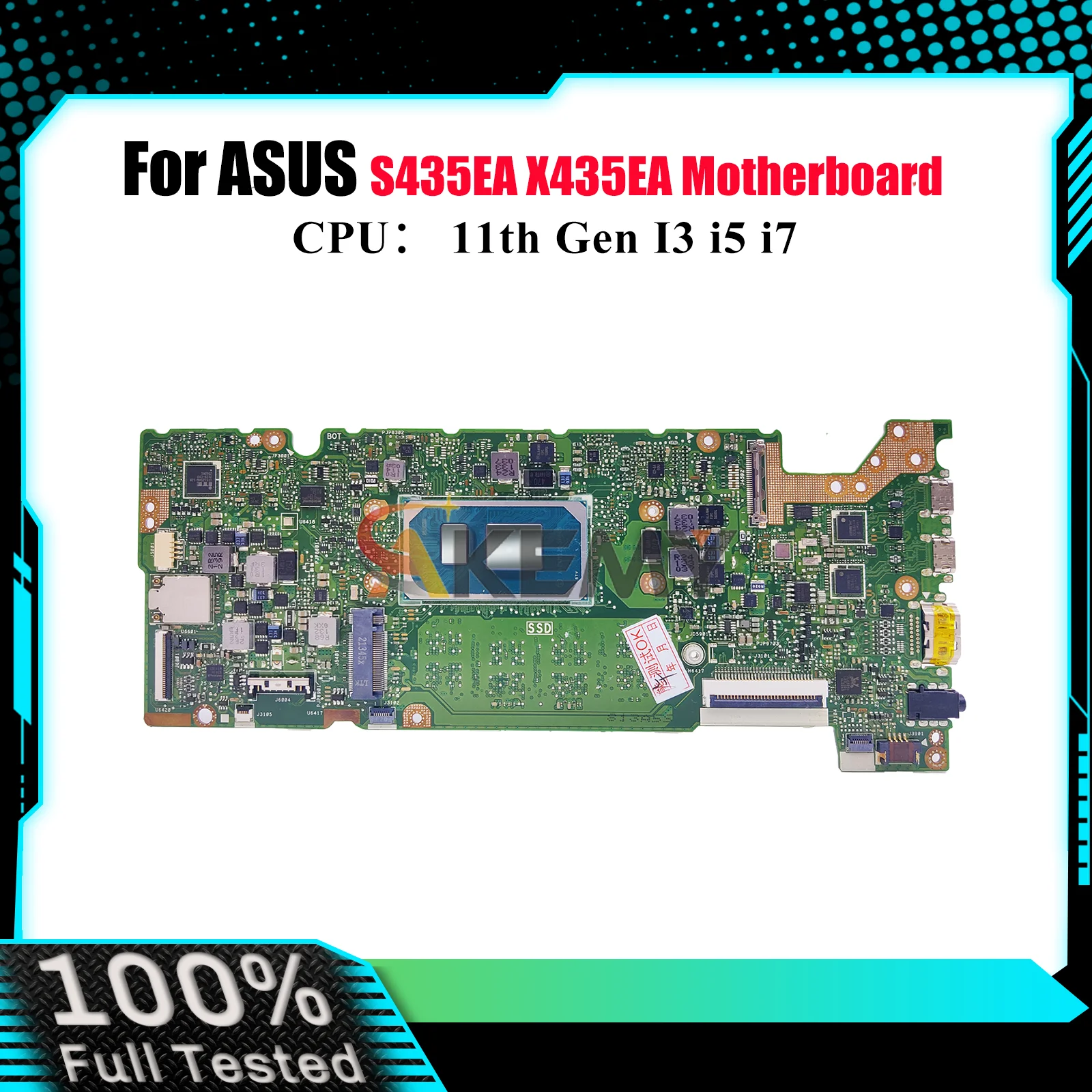 

Материнская плата для ноутбука X435EA для ASUS VivoBook S435EA X435EA X435E, материнская плата для ноутбука с 11-го поколения I3 i5 i7 tests, ОК, быстрая доставка