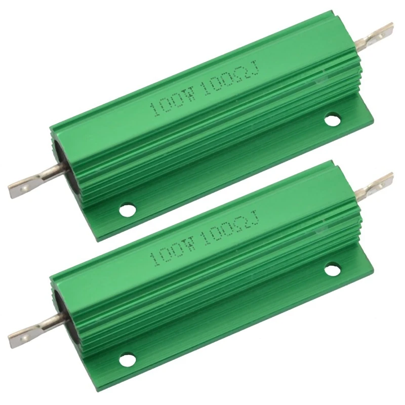 2X Aluminum Shell 100W Watt 100 Ohm Wirewound Power Resistor