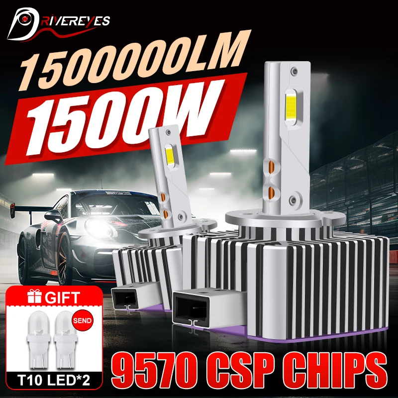 D1S D3S LED Headlight 1:1 Car Lamp Xenon HID D2S D4S D8S D1R D2R D3R D4R Turbo 1500000LM Auto Bulb Two-sided CSP Chips 6500K ﻿