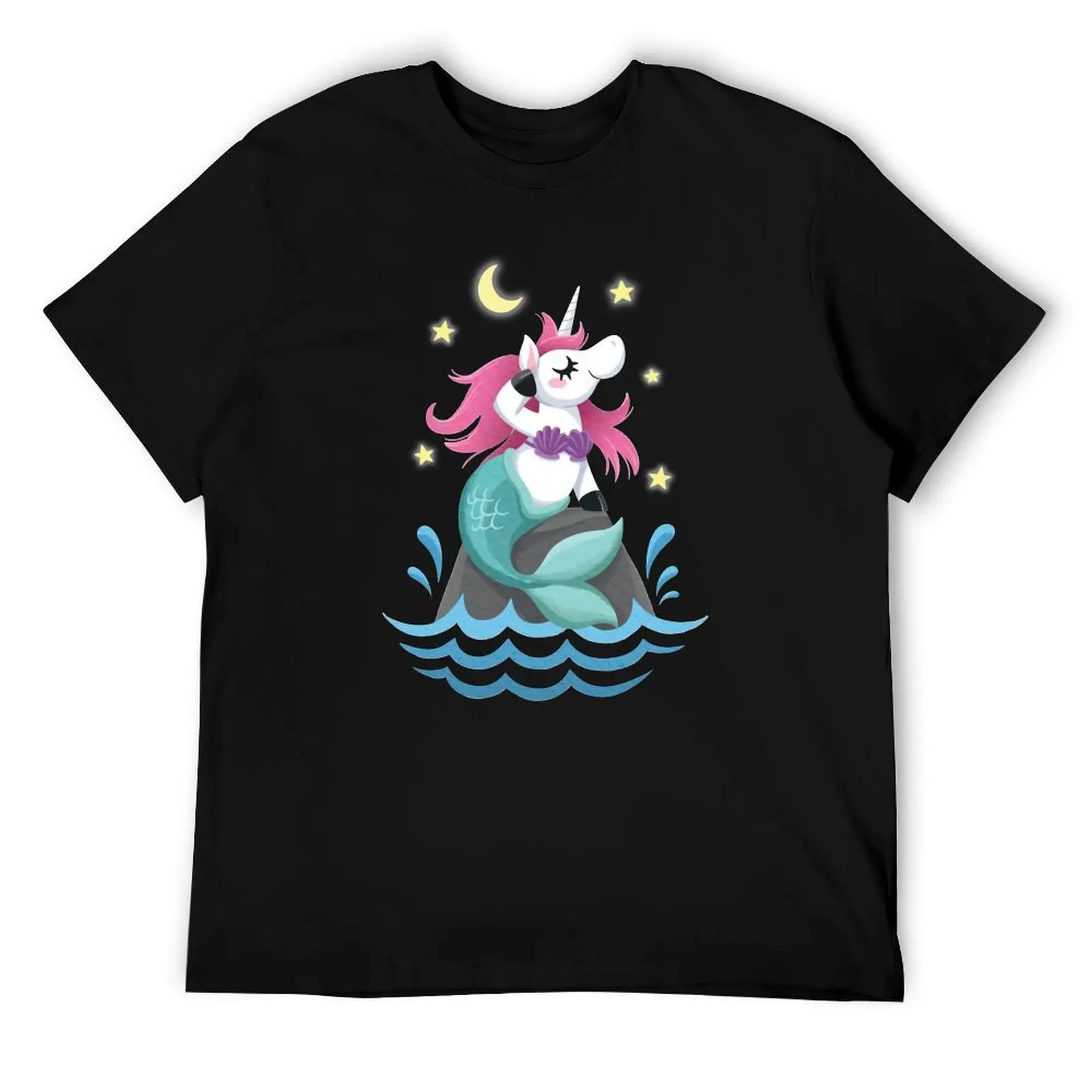 

Cute Girls Unicorn Mermaid Cartoon T-Shirt black cotton t-shirt plain for man package anime t shirts oversize T-Shirt