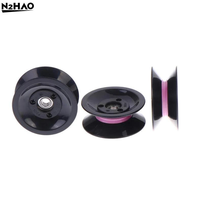 2Pcs High Quality Black 1004 U-groove V-groove Wheel Winding Machine Pulley Ceramic Wire Guide Wheel Combination Guide Pulley