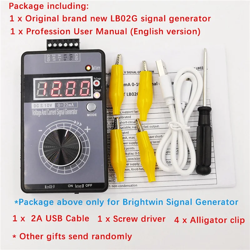 B62B-2X Precision 4-20MA Current Voltage Signal Generator, Analog Simulator For PLC And Panel Debugging, Frequency Converter