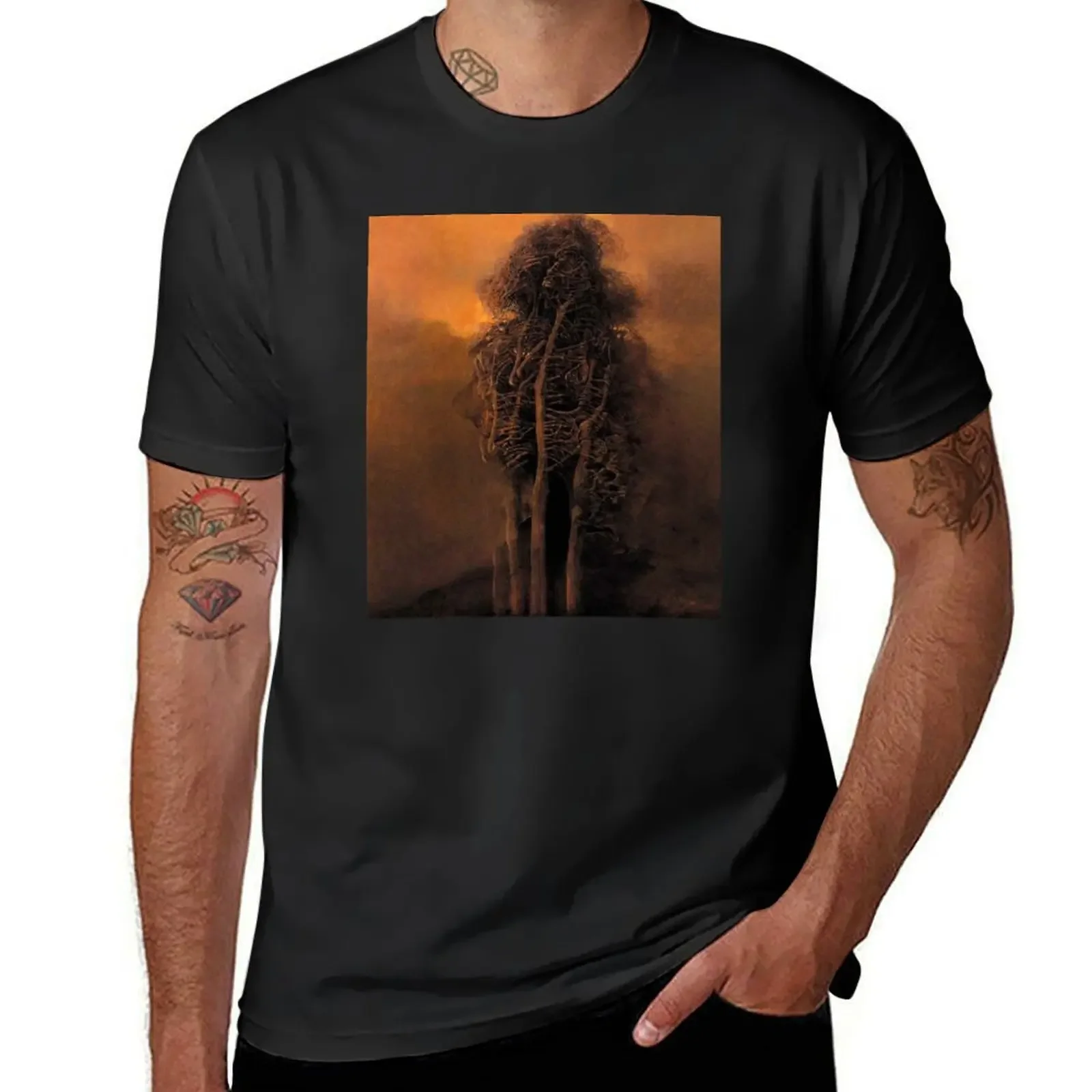 

Beksinski T-Shirt topping Short sleeve tee sublime Luxury man men t shirts