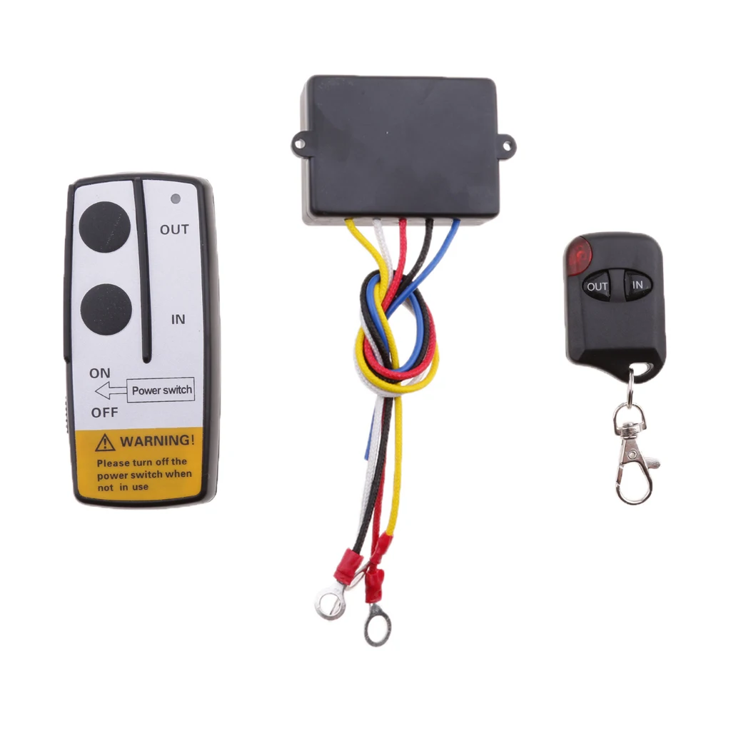 Heavy Duty Wireless Winch Remote Control with Indicator Light for 12V ATV Truck Utility Vehicle Winch System