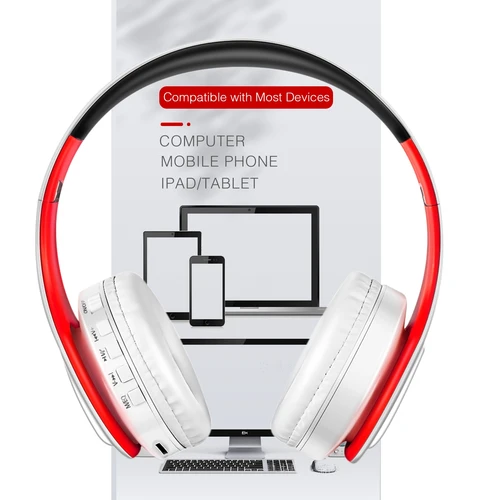 Imagen 2 del producto Auriculares Auriculares Bluetooth Auriculares inalámbricos Estéreo Plegable Deporte Auriculares Micrófono Auriculares Manos libres Reproductor de MP3