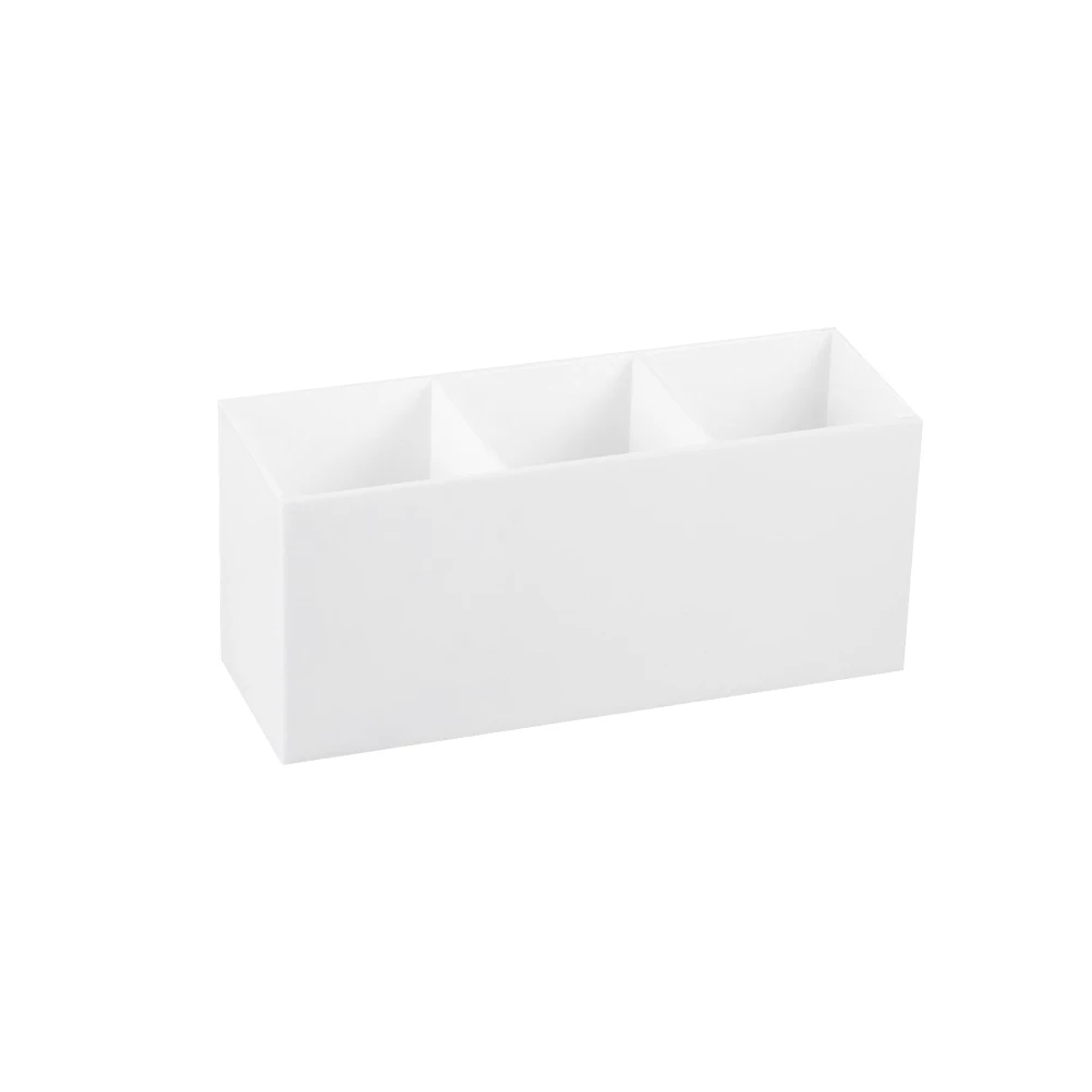 3-Gitter-Aufbewahrungsbehälter für Make-up-Pinsel, Augenbrauenstift, Desktop-Organizer, langlebiger Kunststoff, Handwerk, Bürobedarf, Schmuckhalter