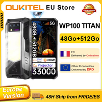 OUKITEL WP100 TITAN Android 14 33000mAh 66W 48GB(16+ 32) 512GB Rugged Smartphone 200MP laser projector Camping Light 6.8'' 120Hz