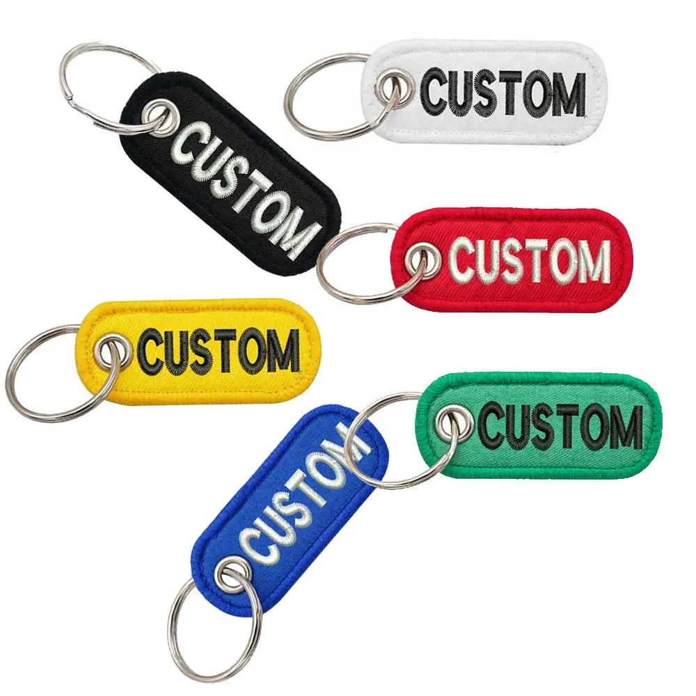 Portachiavi ricamato personalizzato creativo e personalizzato, qualsiasi carattere, colore, dimensione