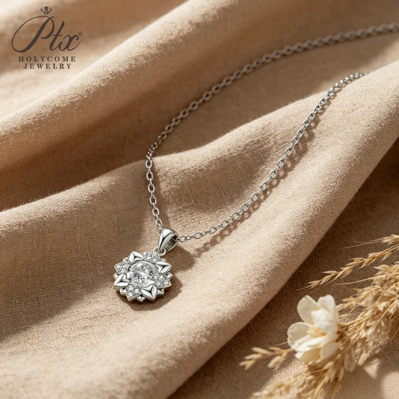 Moissanite Necklace Round Cut 0.5ct D Color GRA Certified 925 Sterling Silver Factory Direct Versatile Daily Women Jewelry Gift