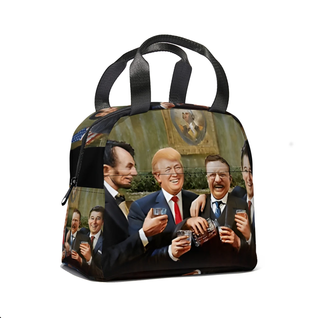 Il presidente senior, Abraham Lincoln, Il presidente Donal Trump rende l'America ancora una grande borsa per il pranzo per picnic scolastico impermeabile