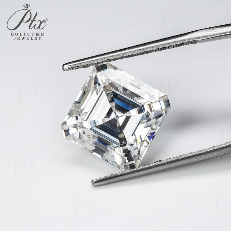 

Super White Moissanite Diamond Asscher Cut D Color VVS1 Clarity with GRA Certificate for Jewelry Making Materials Wholesale