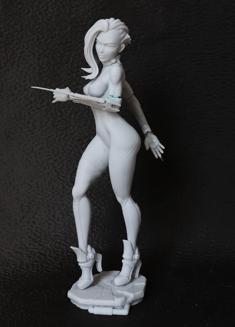 1/24 75mm 1/18 100mm Model z żywicy zestawy Cyborg Steel Bone Girl rysunek niepomalowane bez koloru RW-367