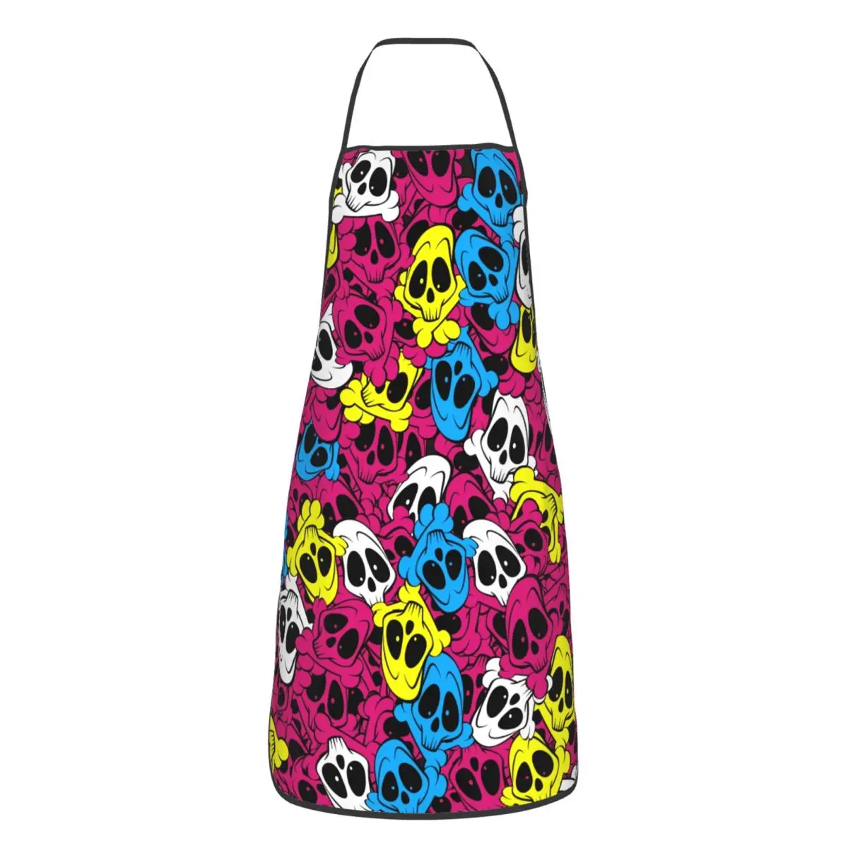 Scary Skull Skeleton Aprons for Men Women Halloween Goth Adult Unisex Kitchen Chef Bib Tablier Cuisine Cooking Baking Gardening