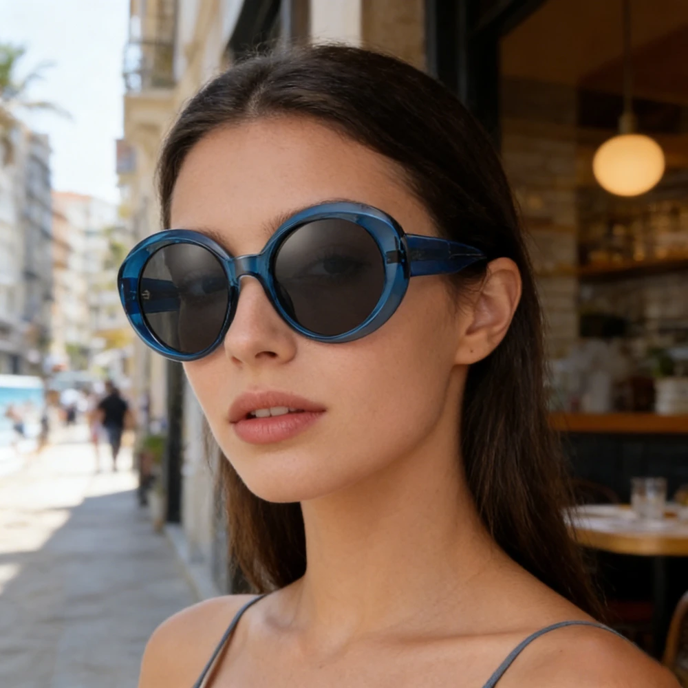 

Новые модные женские солнцезащитные очки 2026 года: классические круглые, ручной работы из ацетата, высококачественные, персонализированные, с поляризацией UV400