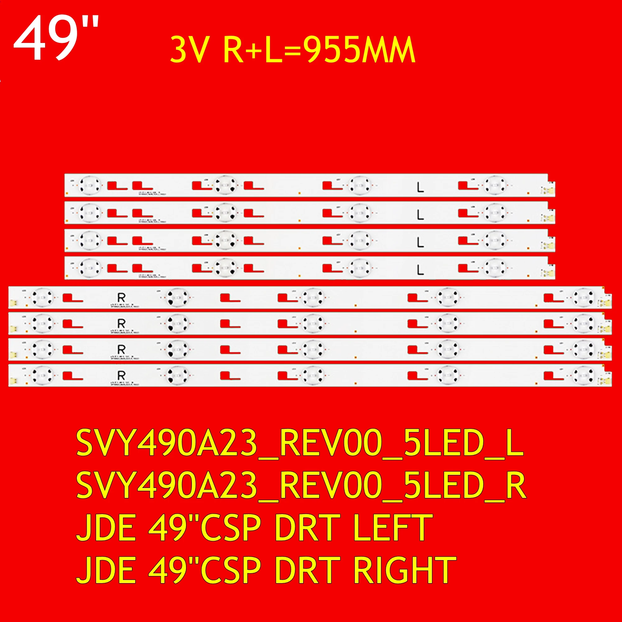 LED TV Backlight Strip for KD-49X7000D KD-49XD7004 KD-49XD7005 KD-49XD7066 KD-49X8000C KD-49X8005C SVY490A23_REV00_5LED L R