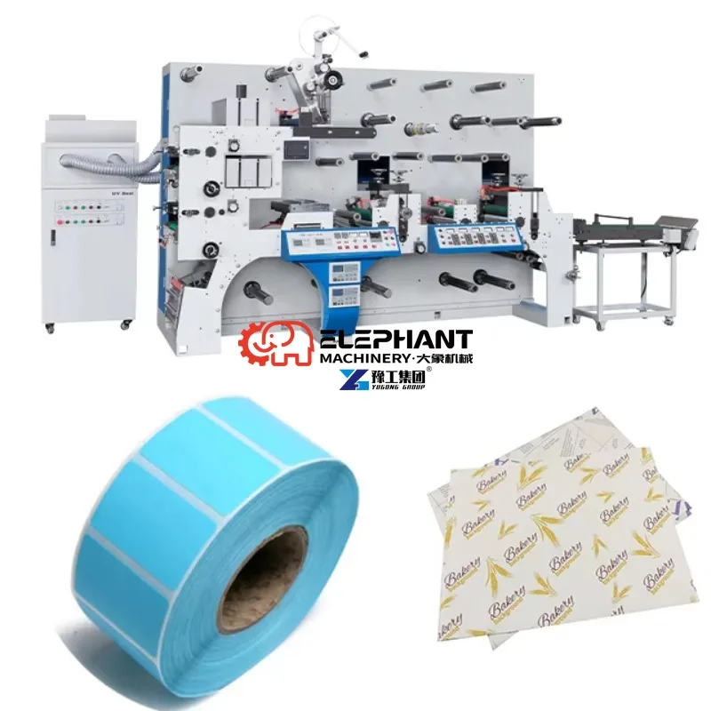 Automatic Flexographic Printer 2-8 Colors UV Label Sticker Plastic Bag Stack Structure Paper Roll Flexo Printing Machine