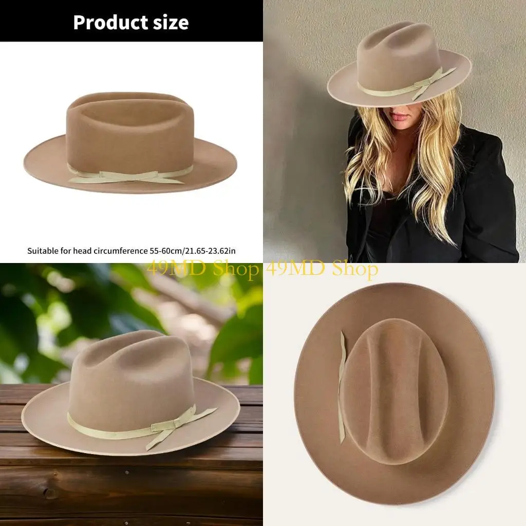 

49MD шерстяные ковбойские шляпы Homburg, экзотическая шляпа для женщин и мужчин, реквизит для фотосессии в стиле вестерн для и