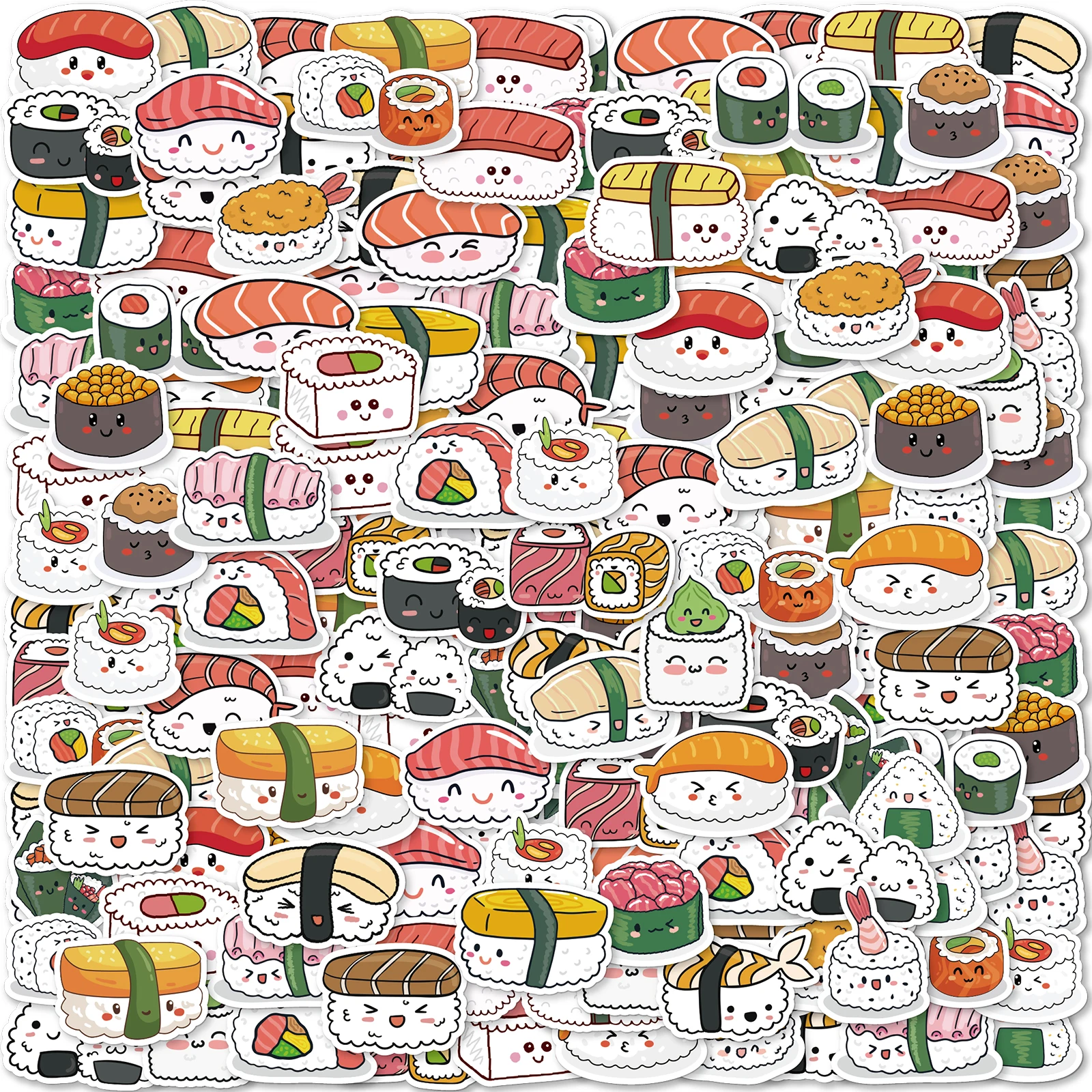 30pcs Onigiri, Caviar, Sushi And Other Cute Cartoon Stickers Decorated Laptop Water Bottle Skateboard Classic Toy DIY Decal