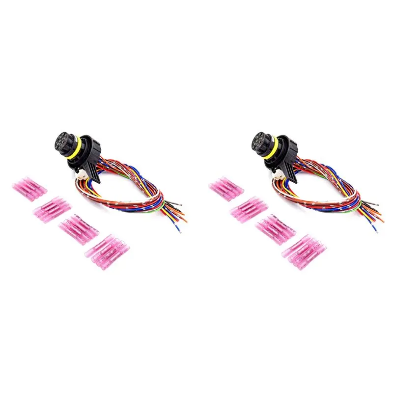 

2X External Harness Repair Kit Pigtail Wiring Plug In Connector For Ford 6R80 GM 6L80 6L90 350-0168-X59A
