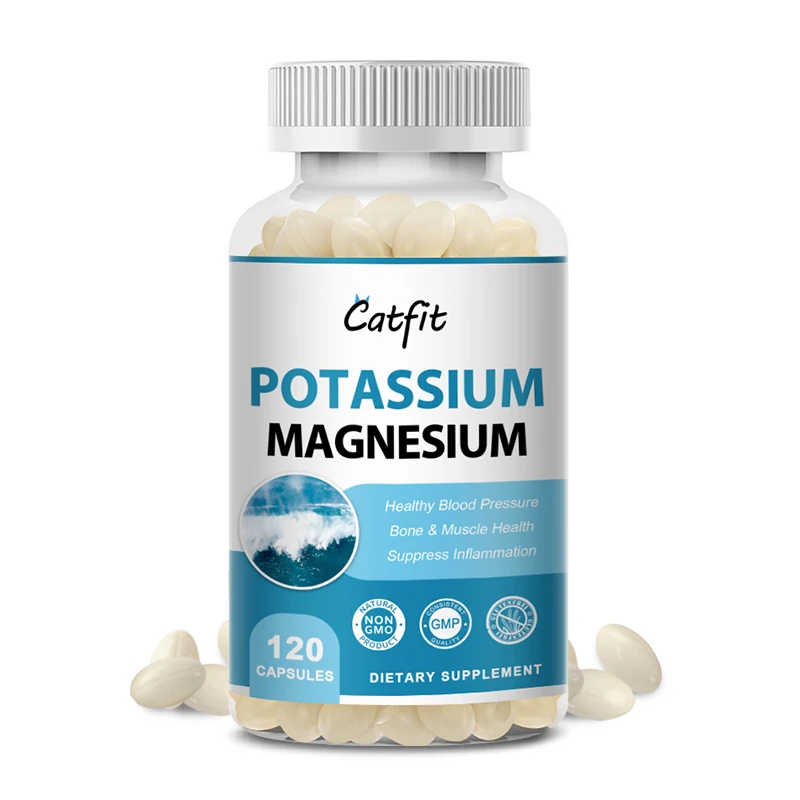 Catfit Potassium Magnesium Citrate Capsules Minerals Easy Absorb Bone Muscle Cramps Beauty Health Sleep Quality Fast Fitness