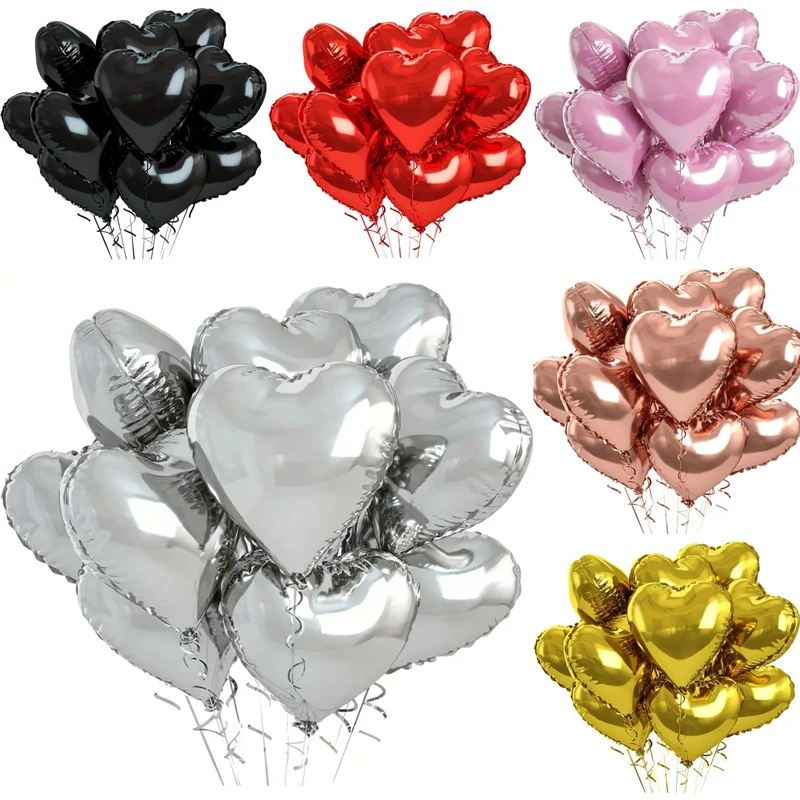 10pcs 18inch Red Love Heart Shape Foil Balloons Wedding Birthday Party Decoration Ballons image 2