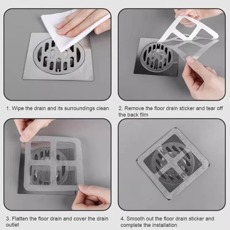 10pcs floor drain stickers bathroom hair filter hair net bathroom drain filter kitchen anti clogging anti cockroach bugs