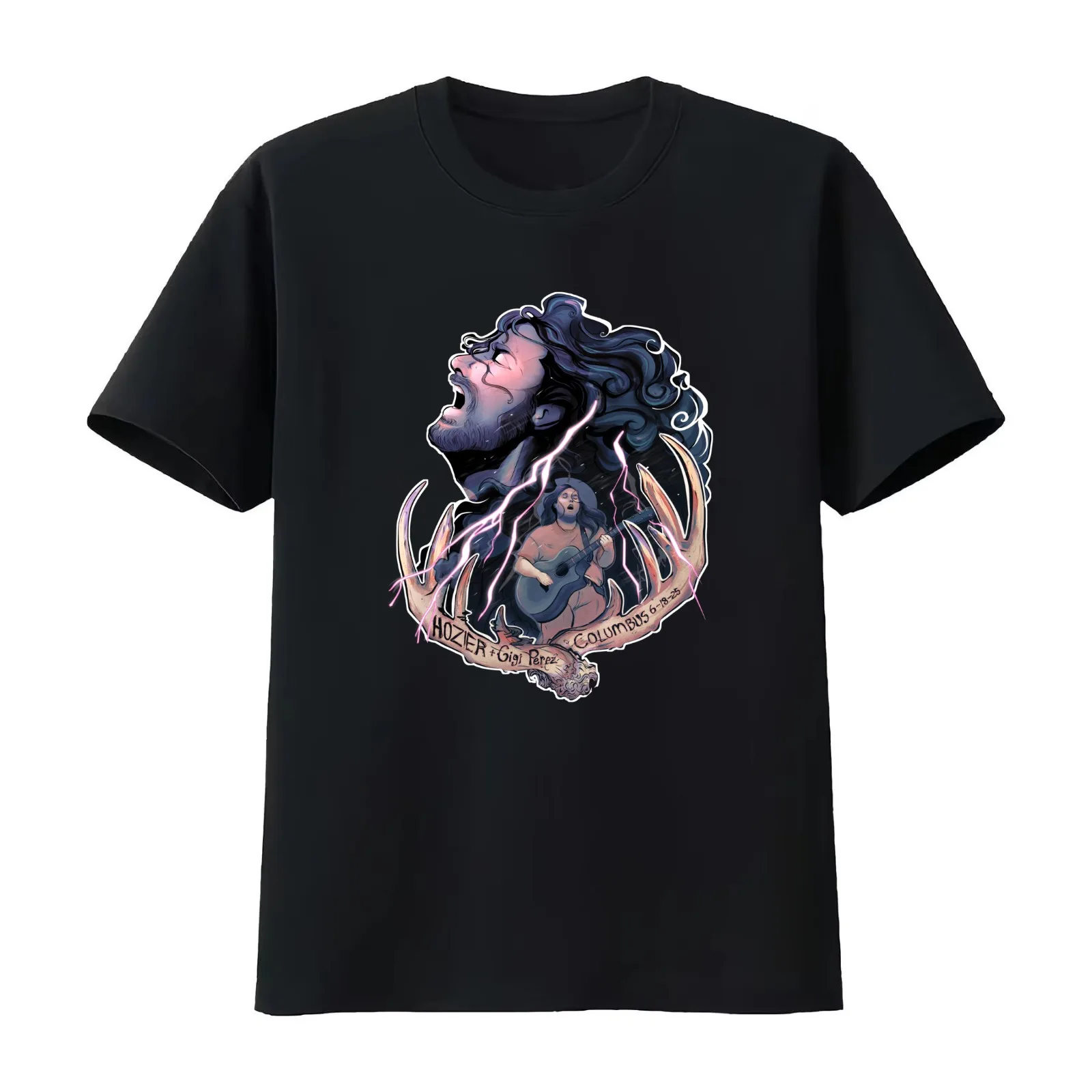 Hozier and Gigi Perez Columbus Storm T-Shirt Summer Casual Cotton Tee Oversized Streetwear Tops Vintage Graphic Print