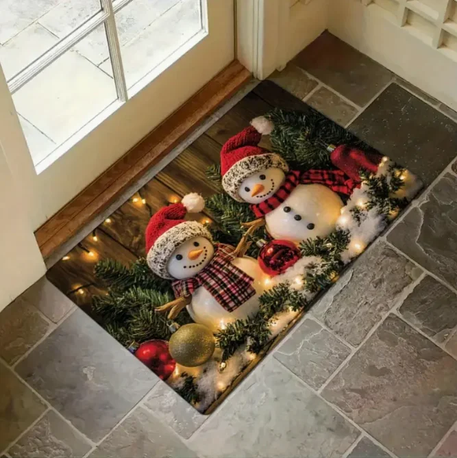 1psc Weihnachten Fußmatte Weihnachten Schneemann Fuß Matte Boden Matte Weihnachten Home Dekoration Teppich
