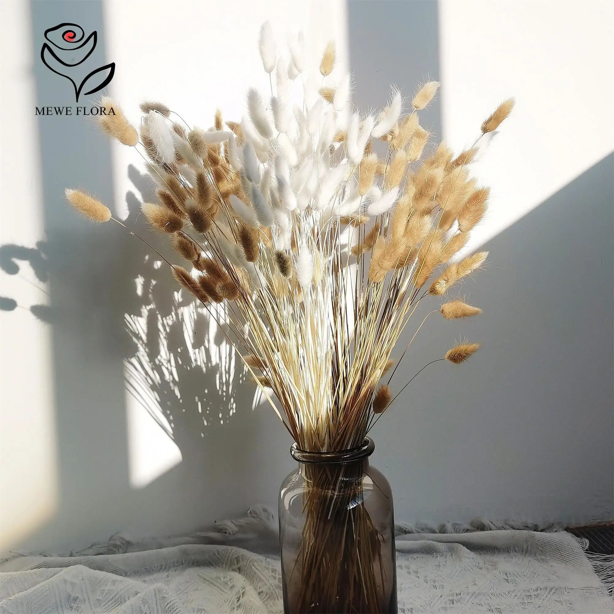 100pcs Mix Colorful Bunny Rabbit Tail Grass Dried Flower Bouquet Home Vase Decoration Natural Lagurus Ovatus Boho Wedding Decor