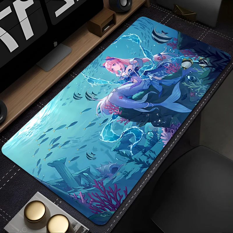 Genshin Impact Sangonomiya Kokomi Mouse Pad Computer Laptop Large Mousepad Anime Girl Gaming Desk Mat PC Gamer  XXL Keyboard Rug