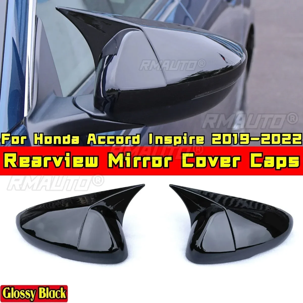 For Honda Accord Inspire 2019-2022 Body Kit Rearview Mirror Cover Caps Carbon Fiber Look Sport Style Car Accessories