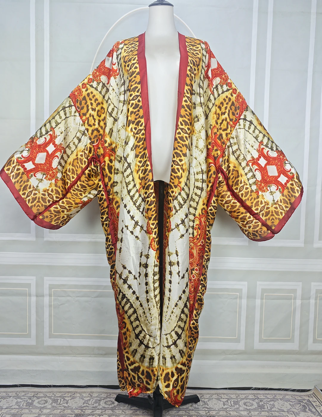 Kimono Estivo Sexy da Donna, Copricostume Ampio Stile Boho Africano, Copricostume Bikini Femminile Musulmano Aperto sul Davanti