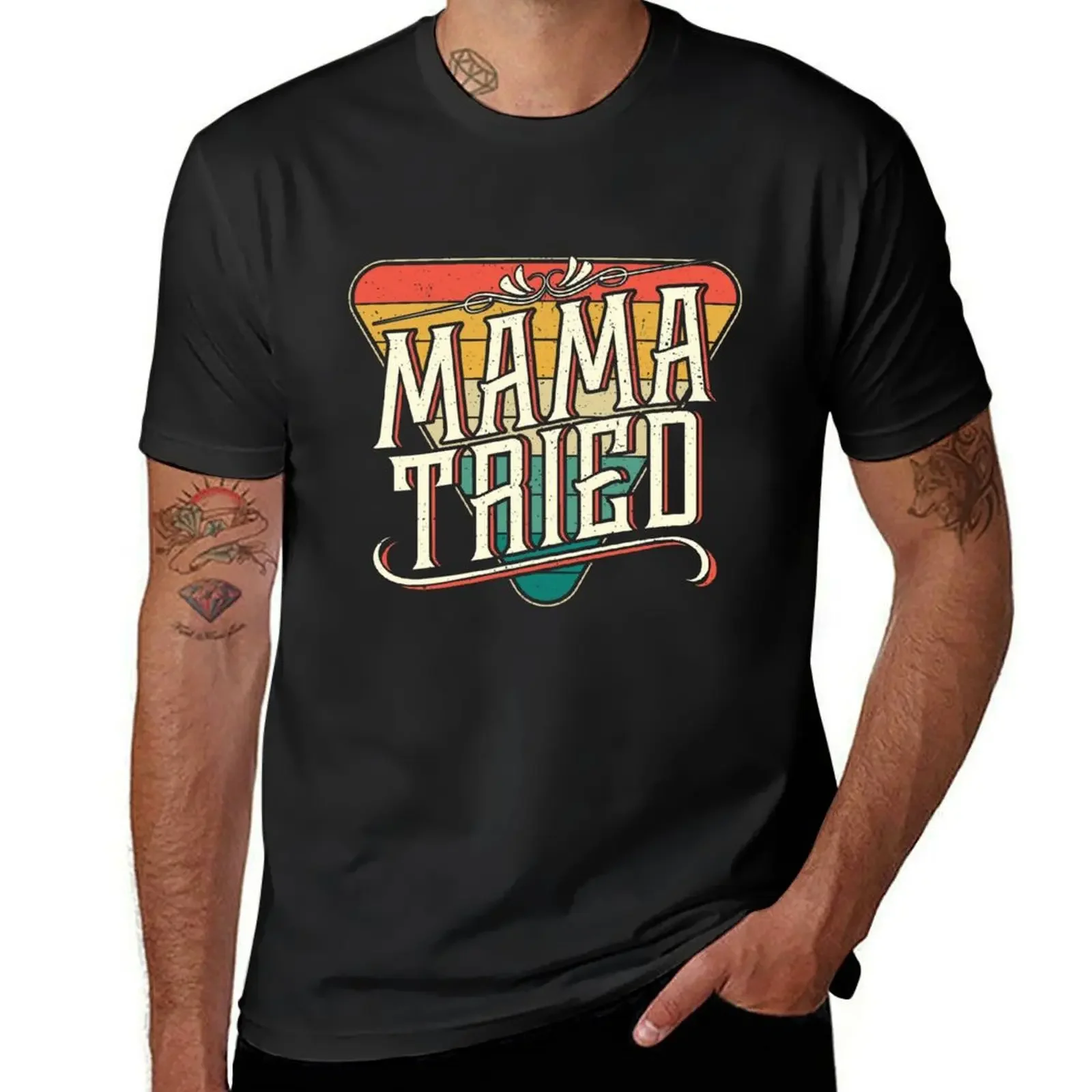 

Mama Tried Vintage Country Music Outlaw T-Shirt heavyweights graphics mens t shirts pack