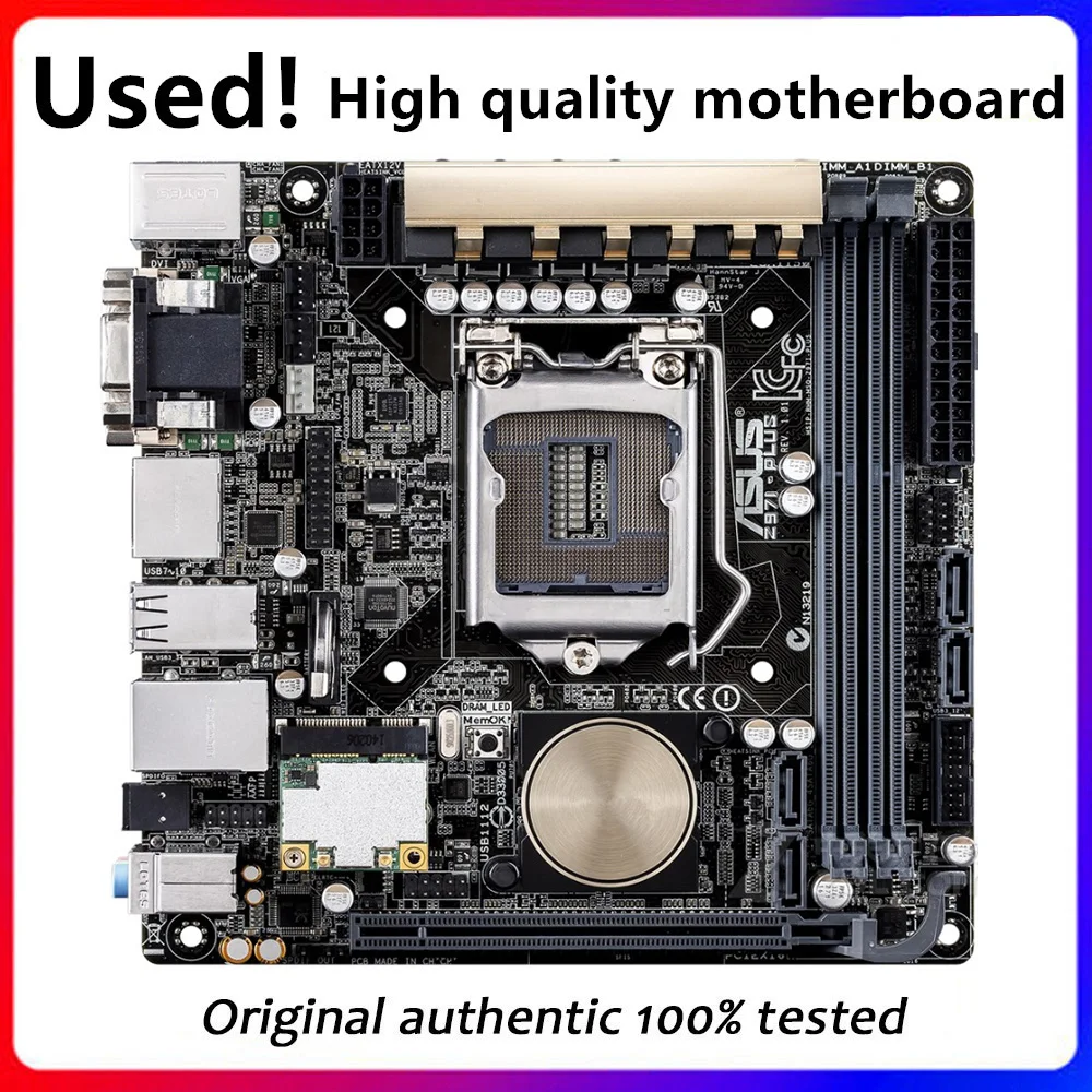 Z97i plus For Asus Z97I-PLUS Desktop Motherboard Z97 LGA 1150 For Core i7 i5 i3 DDR3 SATA3 USB3.0 Original Used Mainboard