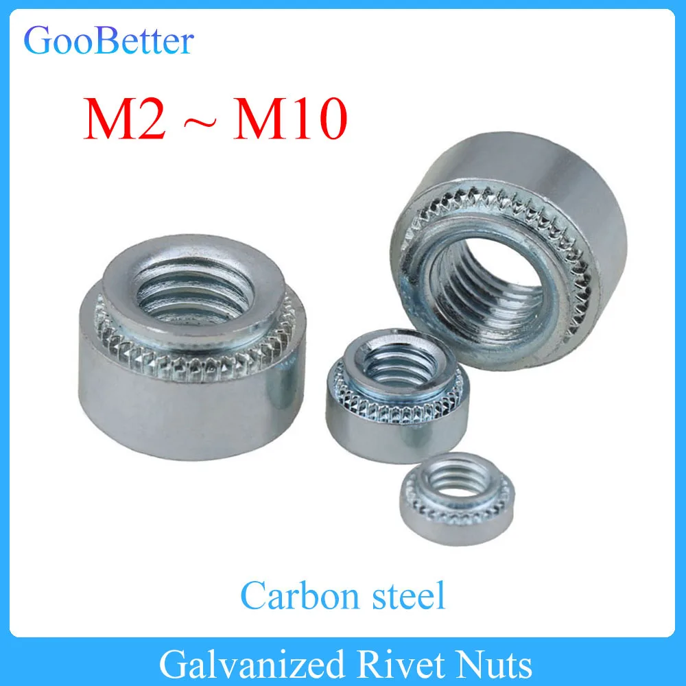 

20/50/100Pcs Environmentally Friendly Galvanized Rivet Nuts For Products Of Punching Machines And Riveting Machines Assembly Nut