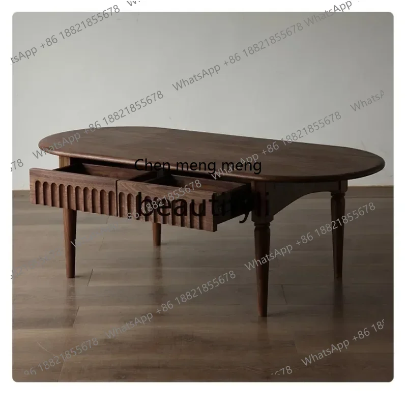 

32Nordic retro solid wood coffee table living room all solid wood black walnut minimalist tea table