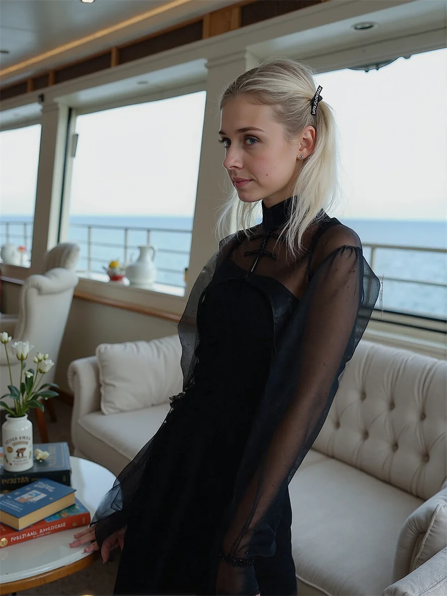 Long Sleeve Women Shirt Ladies Black Mandarin Collar Stand Neck Chinese Front Simple Basic Casual Minimalist Top Button Stylish