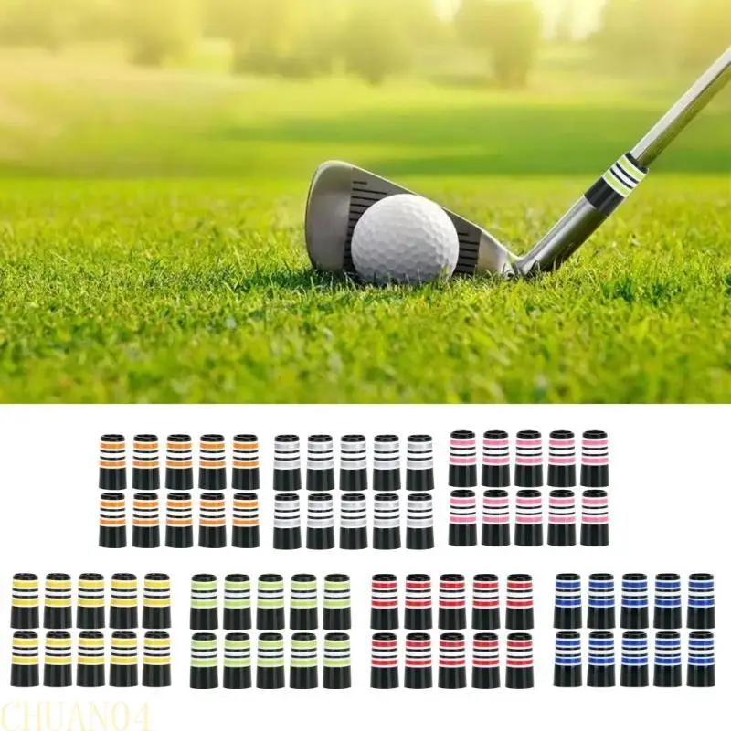 

A1A2 10Pcs Striped Golfs Iron Ferrules Golfs Ferrules MultiRings Golfs Club Sleeves